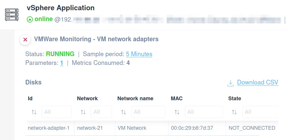 VMware Virtual Machine vCenter Network Adapters